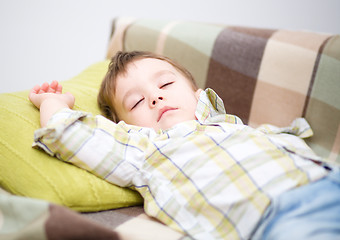 Image showing Little boy is sleeping