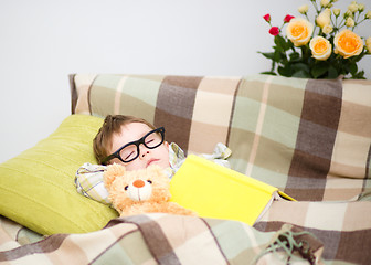 Image showing Cute little boy is sleeping