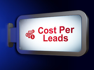 Image showing Finance concept: Cost Per Leads and Calculator on billboard background