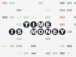 Image showing Timeline concept: Time Is money on wall background