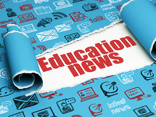 Image showing News concept: red text Education News under the piece of  torn paper