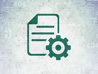 Image showing Software concept: Gear on Digital Data Paper background