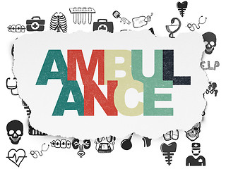 Image showing Health concept: Ambulance on Torn Paper background