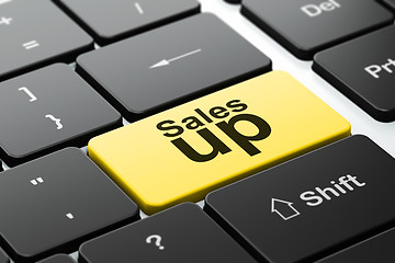 Image showing Marketing concept: Sales Up on computer keyboard background