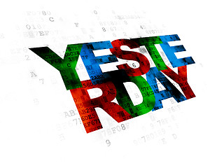 Image showing Time concept: Yesterday on Digital background