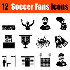 Image showing Set of soccer fans icons