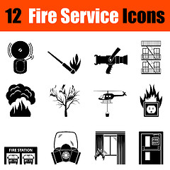 Image showing Set of fire service icons