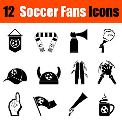 Image showing Set of soccer fans icons