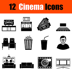 Image showing Set of cinema icons