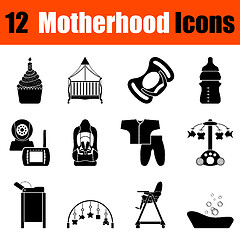 Image showing Set of motherhood icons