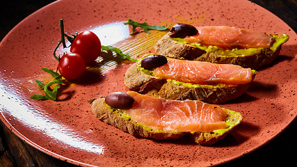 Image showing homemade smoked salmon 