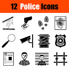 Image showing Set of police icons