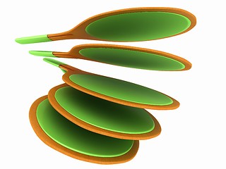 Image showing Rackets for playing table tennis. 3D rendering