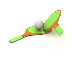 Image showing Rackets for playing table tennis. 3D rendering