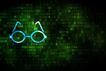 Image showing Education concept: Glasses on digital background