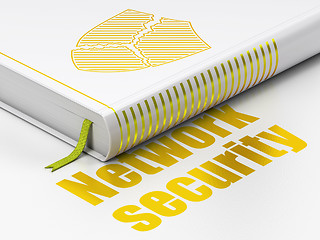 Image showing Security concept: book Broken Shield, Network Security on white background