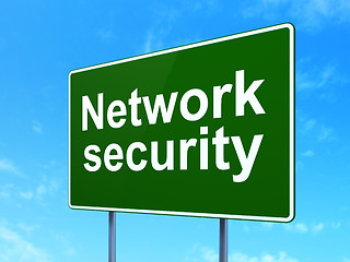 Image showing Security concept: Network Security on road sign background