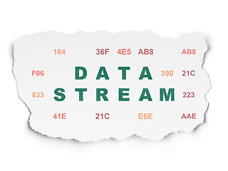 Image showing Data concept: Data Stream on Torn Paper background