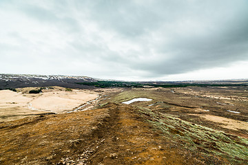 Image showing Iceland landscape with mountains in the horizont