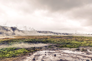 Image showing Geothermal activity in a landscape from Iceland