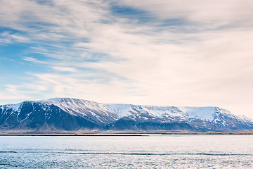 Image showing Mountain with snow in the ocean