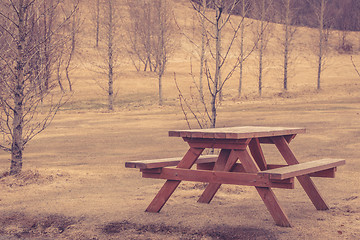 Image showing Wooden bench in a park