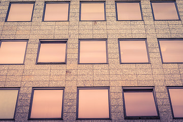 Image showing Office windows in shiny bronze colors