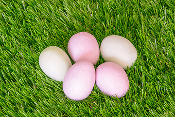 Image showing Easter eggs in pastel colors