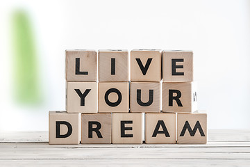 Image showing Live your dream on wooden cubes