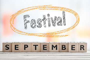 Image showing September festival sign with orange sketch