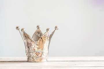 Image showing Princess crown on a wooden table