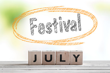 Image showing July festival message on a stage