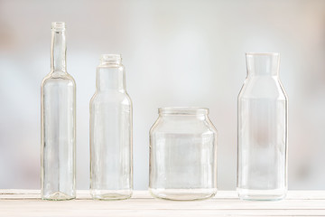 Image showing Glass bottles on a row