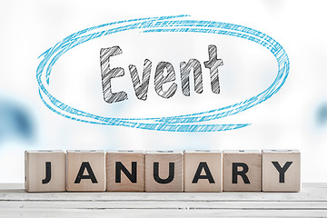 Image showing January event sign on a table