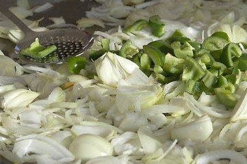 Image showing Onion and green pepper