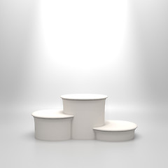 Image showing Empty round white podium.