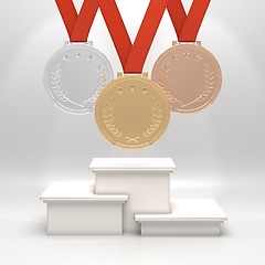 Image showing Medals and podium