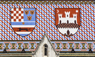 Image showing Roof on St Marks church in Zagreb