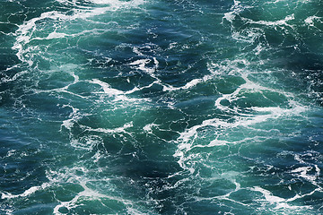 Image showing Seawater with sea foam as seamless background