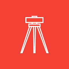 Image showing Theodolite on tripod line icon.