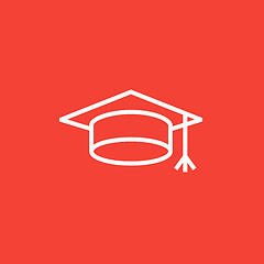 Image showing Graduation cap line icon.