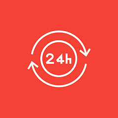 Image showing Service 24 hrs line icon.