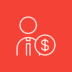 Image showing Man with dollar sign line icon.