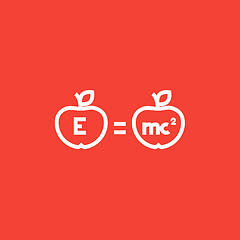 Image showing Two apples with formulae line icon.