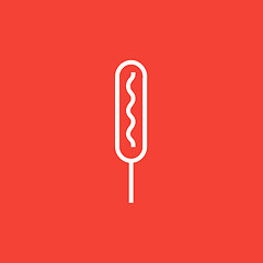 Image showing Corn dog line icon.