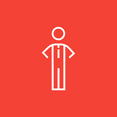 Image showing Businessman standing line icon.