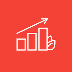 Image showing Bar graph with leaf line icon.