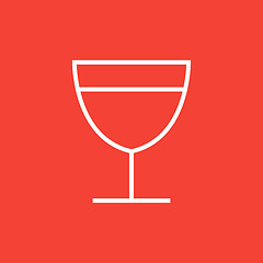 Image showing Glass of wine line icon.