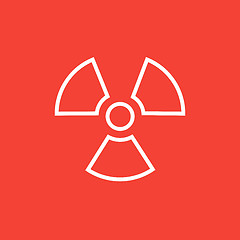 Image showing Ionizing radiation sign line icon.