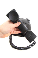 Image showing old black phone